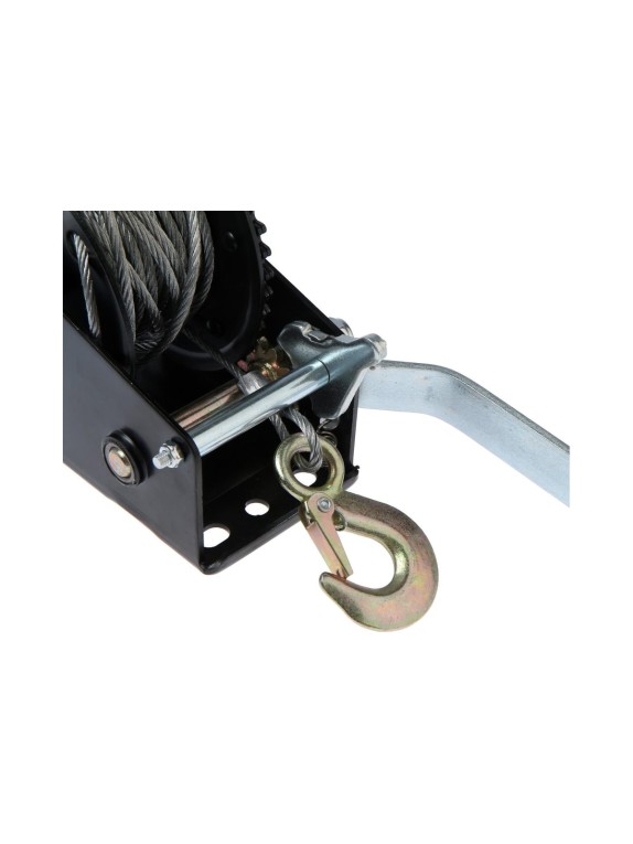 Ручная барабанная тяговая лебедка ТУНДРА 1000 кг, металлический трос 10 метров 1002765