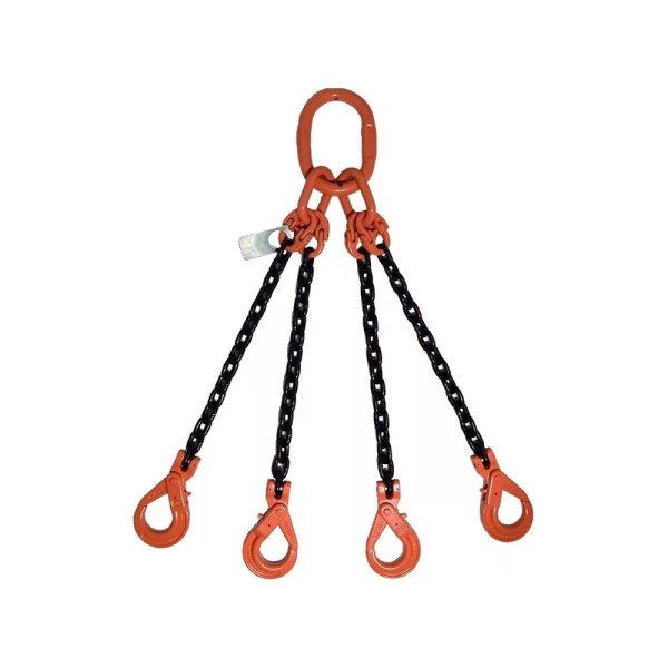 Четырехветвевой цепной строп ТРАСТ 4сц 11,5 тн, 3000 мм, с увеличенным звеном для автокрана, крюки самозапирающиеся, 8 класс 4687203984502