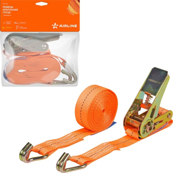 Ремень крепления груза с храповиком Airline 12 м, 1 т AS-T-24