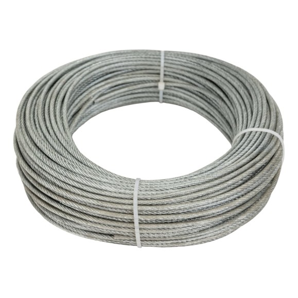 Стальной трос в оболочке Стройбат PVC 2/3 мм, белый цинк, 50 м 250280
