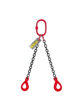 Цепной строп LITELIFT 2СЦ 2,12т 1,5м с самозакрывающимися крюками двухветвевой цепь 7x21 T8 G80 2sc2120t15s