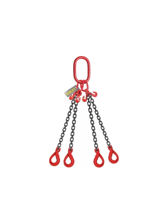 Цепной строп LITELIFT 4СЦ 3,15т 6м с самозакрывающимися крюками четырехветвевой цепь 7x21 T8 G80 4sc3150t6s
