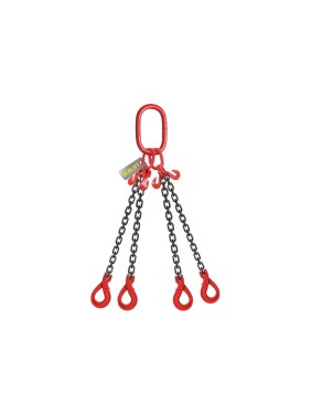 Цепной строп LITELIFT 4СЦ 17т 7м с самозакрывающимися крюками и укоротителями четырехветвевой цепь 16x48 T8 G80 4sc17000t7sh