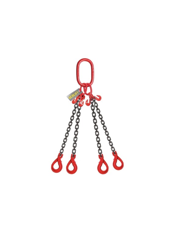 Цепной строп LITELIFT 4СЦ 6,7т 8м с самозакрывающимися крюками и укоротителями четырехветвевой цепь 10x30 T8 G80 4sc6700t8sh