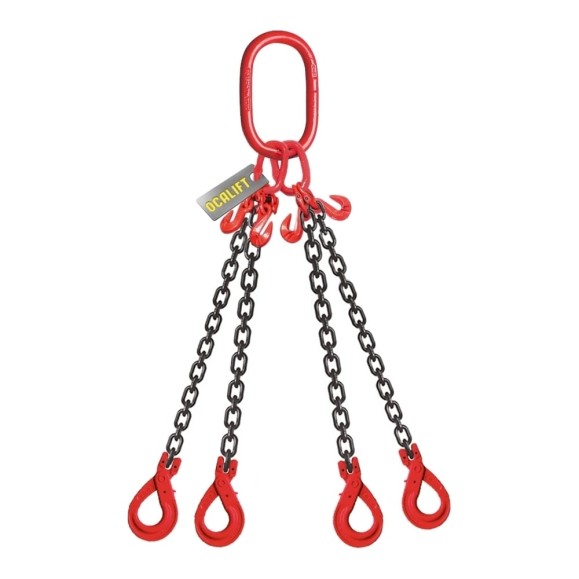 Строп цепной OCALIFT 4СЦ Т8, G80, 11.2 т, 3.5 м, цепь глазированная с самозакрывающимися крюками и укоротителями 4sc11200t35sh Строп цепной OCALIFT 4СЦ Т8, G80, 11.2 т, 3.5 м, цепь глазированная с самозакрывающимися крюками и укоротителями 4sc11200t35sh
