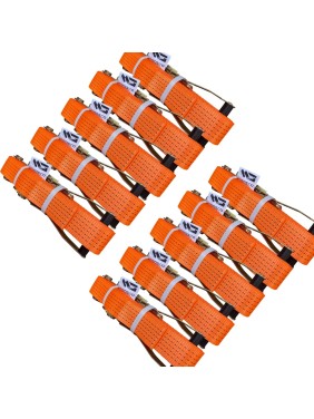 Комплект стяжных кольцевых ремней Grosco 1-2 т, 15 м, 25 мм, 10 шт, для крепления груза с храповым механизмом RSTK01015C0