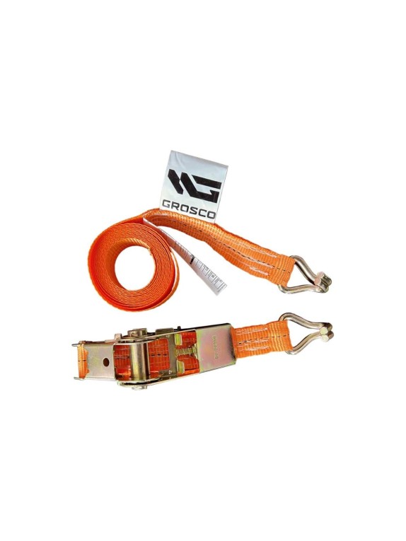 Комплект стяжных ремней GROSCO с крюками для крепления груза с храповым механизмом 0.8-1.6 т, 20 м 25 мм, 10 шт RST00820C0