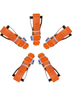 Комплект стяжных кольцевых ремней Grosco 5-10 т, 20 м, 50 мм, 5 шт, для крепления груза с храповым механизмом RSTK05020C5