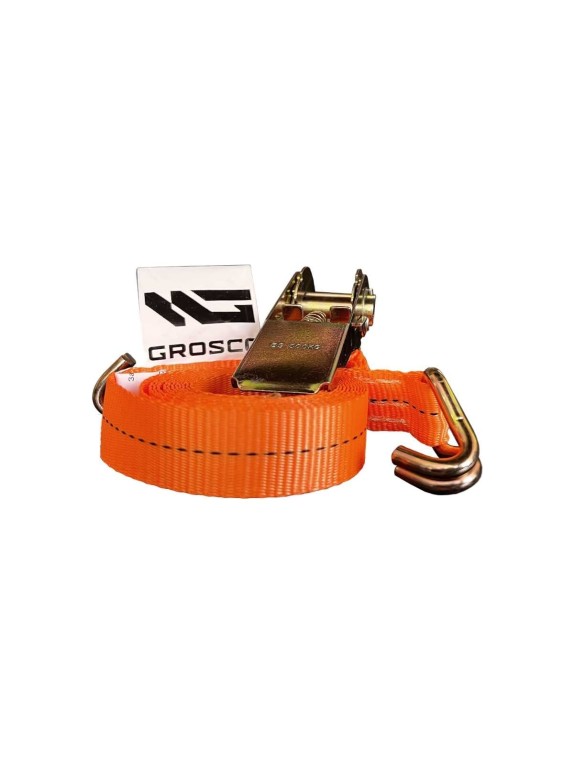 Комплект стяжных ремней GROSCO с крюками для крепления груза с храповым механизмом 3-6 т, 4 м 35 мм, 10 шт RST03004C0