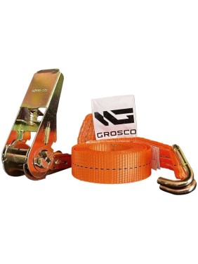 Комплект стяжных ремней с крюками Grosco 10-20 т, 2 м, 100 мм, 10 шт, для крепления груза с храповым механизмом RST10002C0