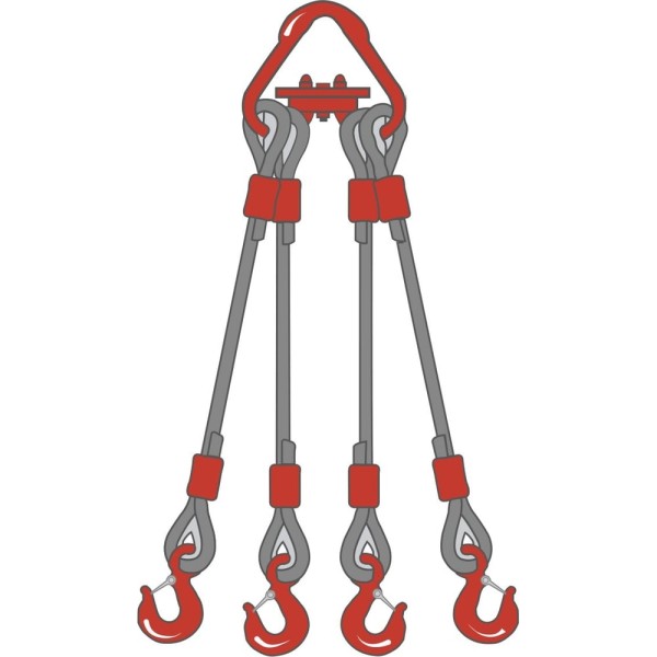 Четырехветвевой канатный строп ТамбовТехСнаб 4СК 20 т, 3 м, опрессовка 7930130720307