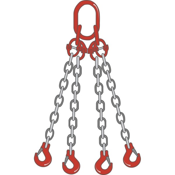 Цепной четырехветвевой строп ТамбовТехСнаб 4СЦ 26.5 т, 3 м, с укорачивающими крюками 7930130720703