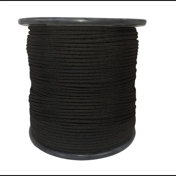 Шнур бытовой Сибшнур диаметр 6 мм 450 м черный на катушке 20833