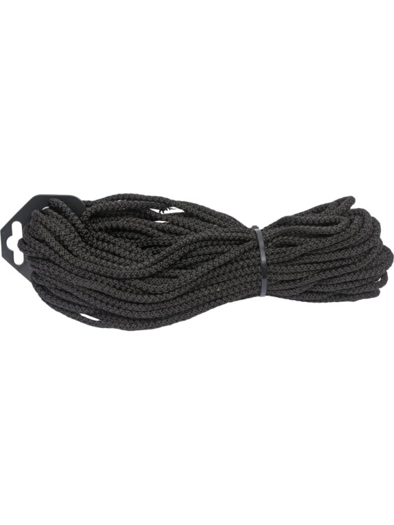 Вязаный шнур (ПП, 5 мм, с сердцевиной, универсальный, черный, 20 м) Tech-Krep 140329