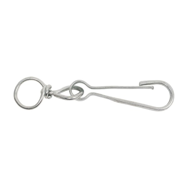 Карабин с вертлюгом Невский Крепеж тип А, 70 мм, белый цинк, 1 шт. 826104