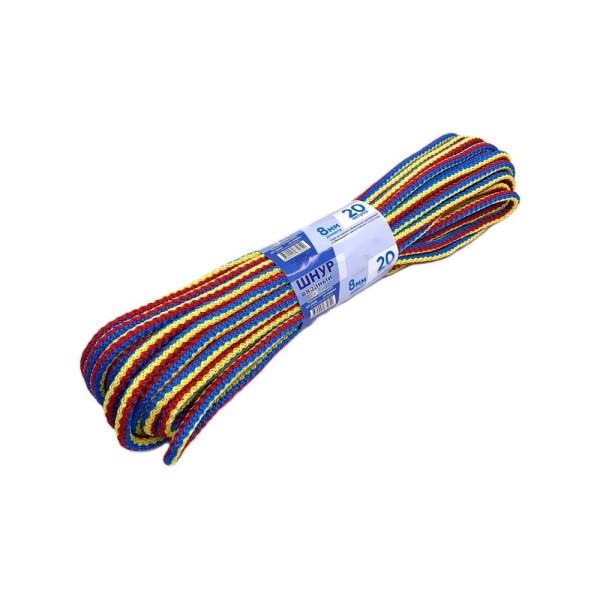 Вязаный шнур Сибшнур Color диаметр 8 мм, цветной, 20 м, моток 30236