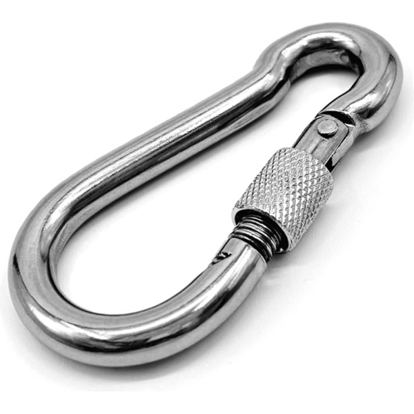 Нержавеющий карабин KREPFIELD 10x100 art 814594 а4 c резьбовой предохранительной втулкой 10 шт. 814594А4КАРАБИН10Х100-10