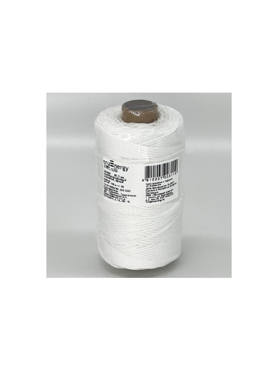 Полипропиленовый плетеный шнур truEnergy 1,5 мм, белый, бобина 100 м 12394