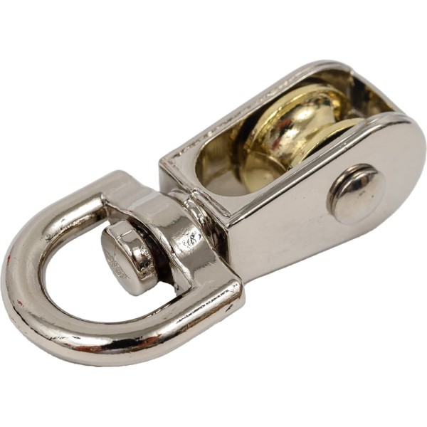 Одинарный блок Bohrer металл никель, 1/2" 15 мм, под трос 5 мм, 1 шт. BOM-1/2