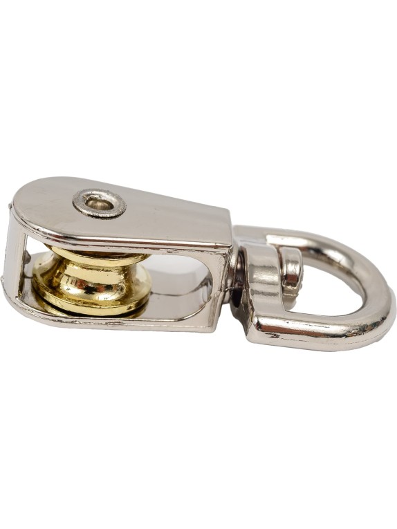 Одинарный блок Bohrer металл никель, 1/2" 15 мм, под трос 5 мм, 1 шт. BOM-1/2