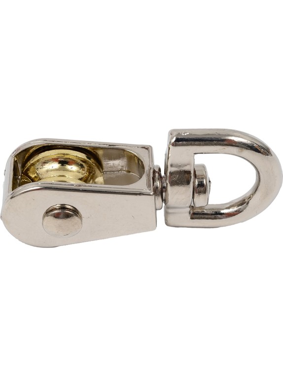 Одинарный блок Bohrer металл никель, 1/2" 15 мм, под трос 5 мм, 1 шт. BOM-1/2