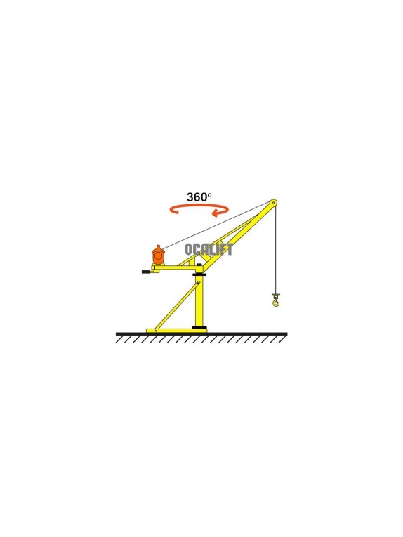 Поворотный мини кран с лебедкой OCALIFT KADET 300 кг, 60 м, 220В mini-130-300602