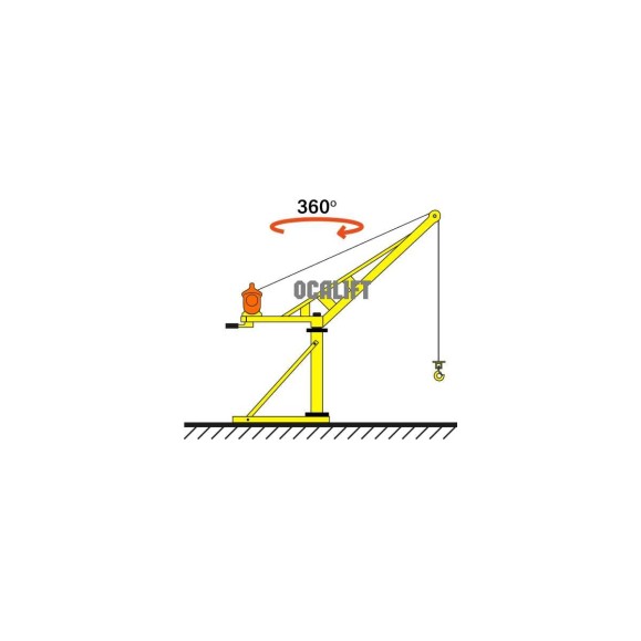 Поворотный мини кран с лебедкой OCALIFT KADET 300 кг, 60 м, 380В mini-130-300603