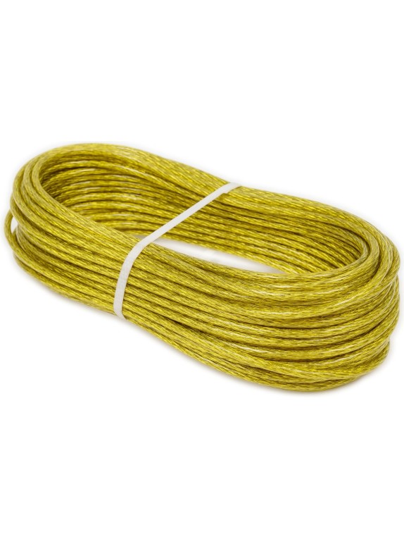 Стальной латунированный трос с покрытием полиамид BEFAST 4.0 погодоустойчивый, желтый, 20м TCO040YS
