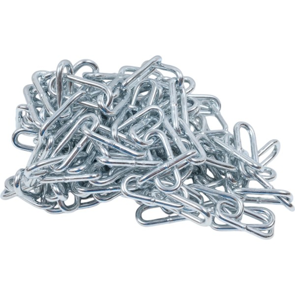 Цепь Стройбат DIN 763, длинное звено, 5 мм, белый цинк, 5 м 261660