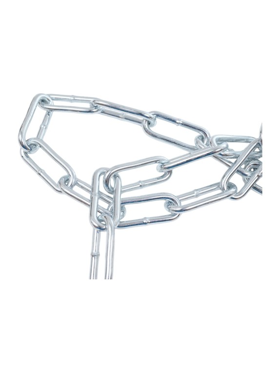 Цепь Стройбат DIN 763, длинное звено, 5 мм, белый цинк, 5 м 261660