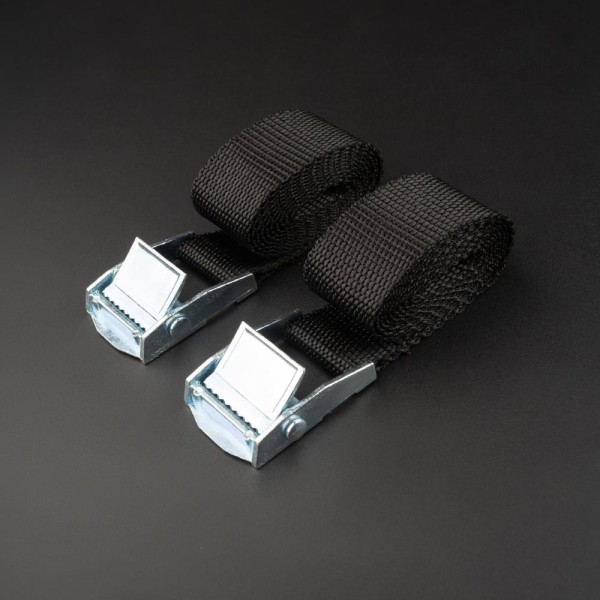 Ремень стяжной для крепления груза TopAuto 2 шт, 250 кг, 4 м, ширина 25 мм, с пряжкой-фиксатором, BLACK V-BL7365