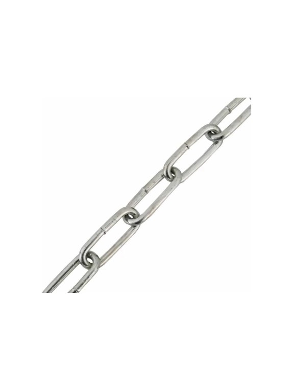 Цепь Стройбат DIN 763, длинное звено, 5 мм, белый цинк, 3 м 261650