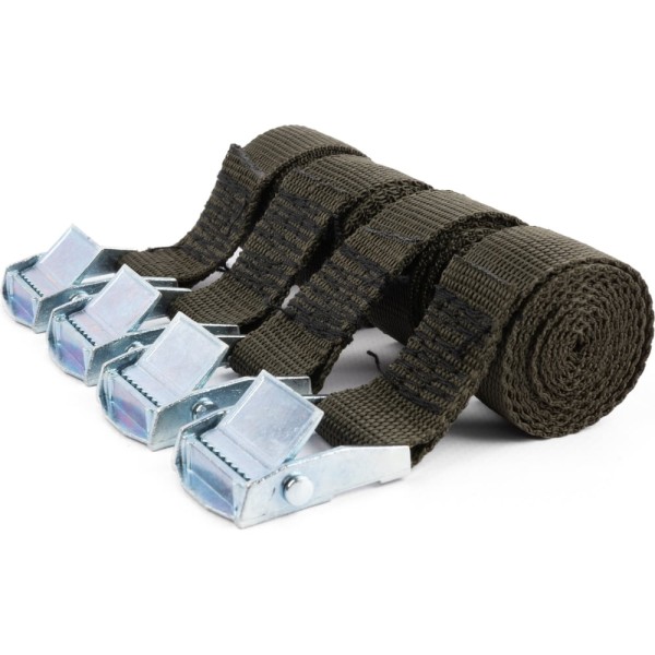 Ремень стяжной для крепления груза TopAuto 4 шт, 250 кг, 4 м, ширина 25 мм, с пряжкой-фиксатором, BLACK V-BL7303