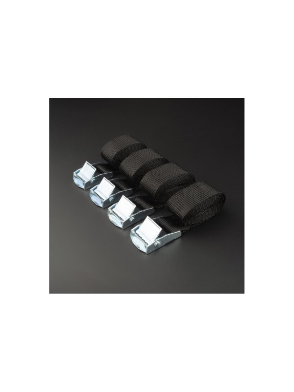 Ремень стяжной для крепления груза TopAuto 4 шт, 250 кг, 4 м, ширина 25 мм, с пряжкой-фиксатором, BLACK V-BL7303