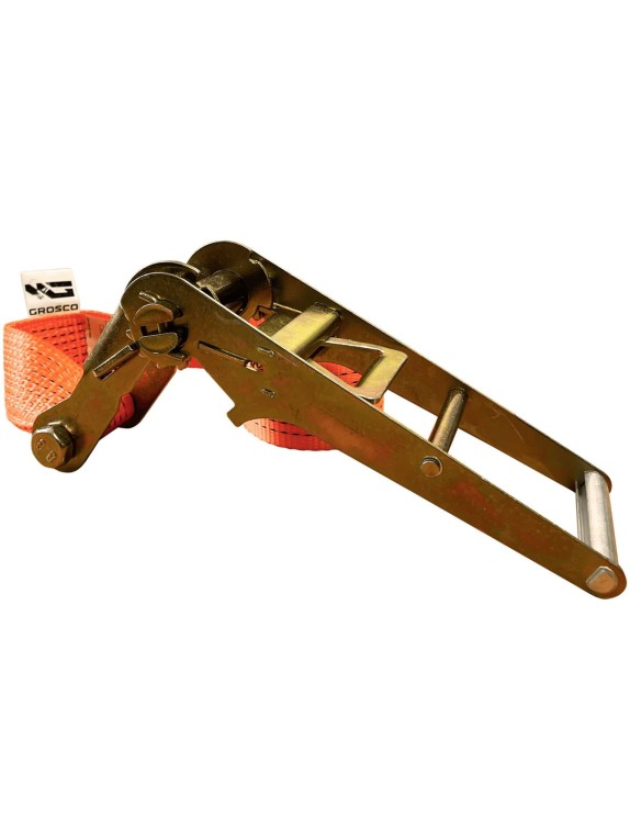 Комплект ремней стяжных кольцевых Grosco 10 т (20 т), 20 м, 100 мм, 2 шт, для крепления груза, с храповым механизмом RSTK10020C2