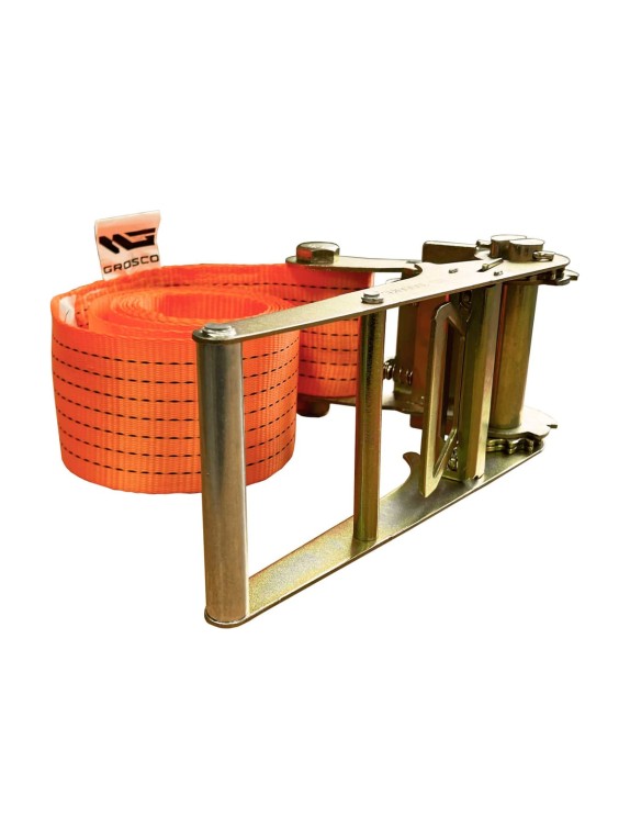 Комплект ремней стяжных кольцевых Grosco 10 т (20 т), 6 м, 100 мм, 2 шт, для крепления груза, с храповым механизмом RSTK10006C2