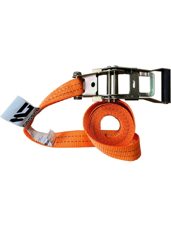 Комплект ремней стяжных кольцевых Grosco 5 т (10 т), 5 м, 50 мм, 2 шт, для крепления груза, с храповым механизмом RSTK05005C2