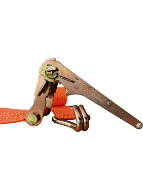 Комплект ремней стяжных с крюками Grosco 10 т (20 т), 4 м, 100 мм, 2 шт, для крепления груза, с храповым механизмом RST10004C2