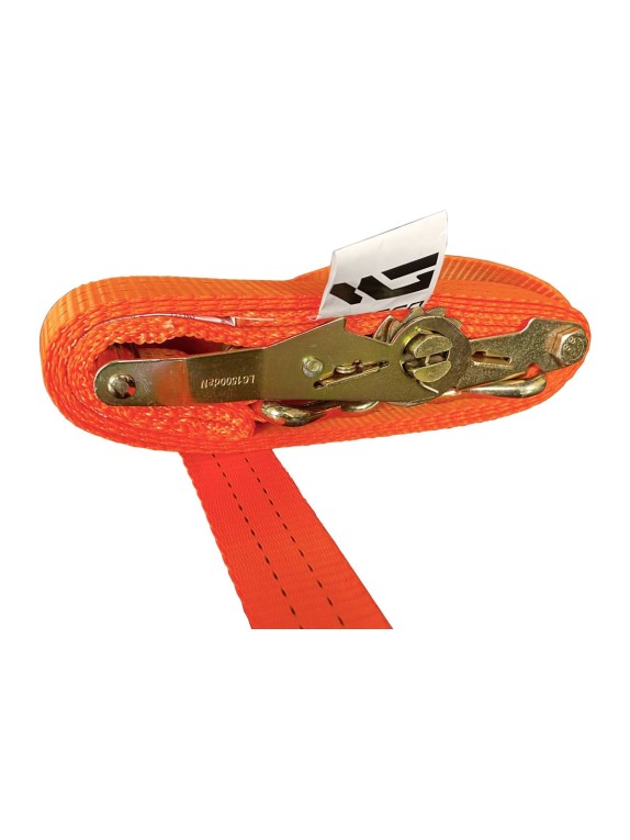 Комплект ремней стяжных с крюками Grosco 10 т (20 т), 1 м, 100 мм, 2 шт, для крепления груза, с храповым механизмом RST10001C2