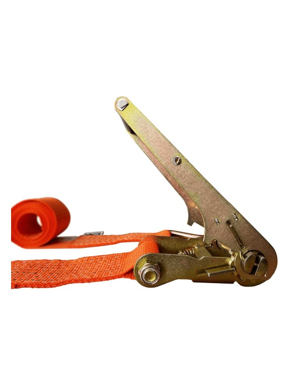 Комплект ремней стяжных с крюками Grosco 7 т (14 т), 10 м, 75 мм, 2 шт, для крепления груза, с храповым механизмом RST07010C2