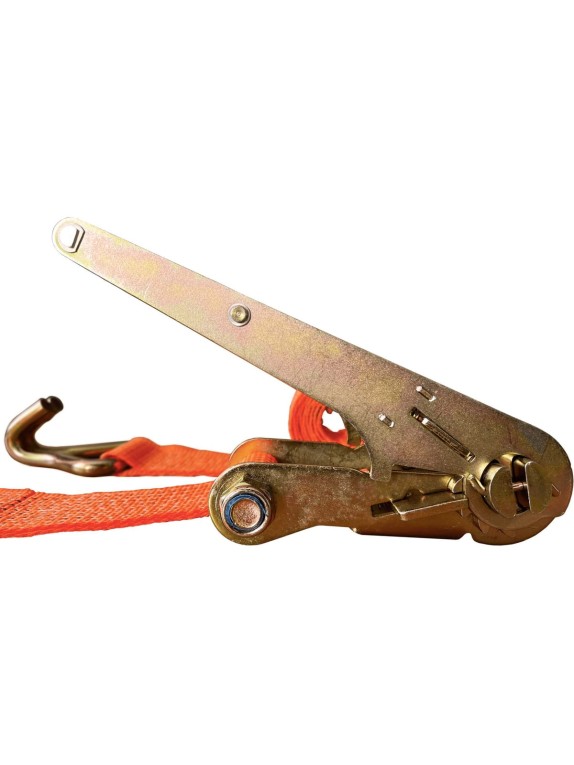 Комплект ремней стяжных с крюками Grosco 7 т (14 т), 3 м, 75 мм, 2 шт, для крепления груза, с храповым механизмом RST07003C2