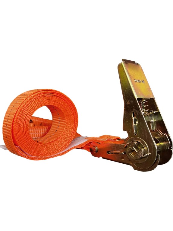 Комплект ремней стяжных с крюками Grosco 7 т (14 т), 6 м, 75 мм, 2 шт, для крепления груза, с храповым механизмом RST07006C2