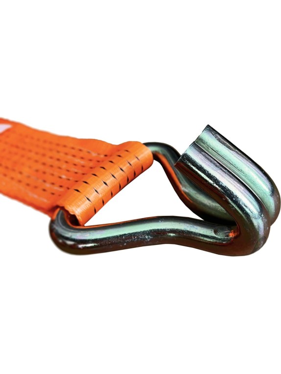 Комплект ремней стяжных с крюками Grosco 5 т (10 т), 1 м, 50 мм, 2 шт, для крепления груза, с храповым механизмом RST05001C2