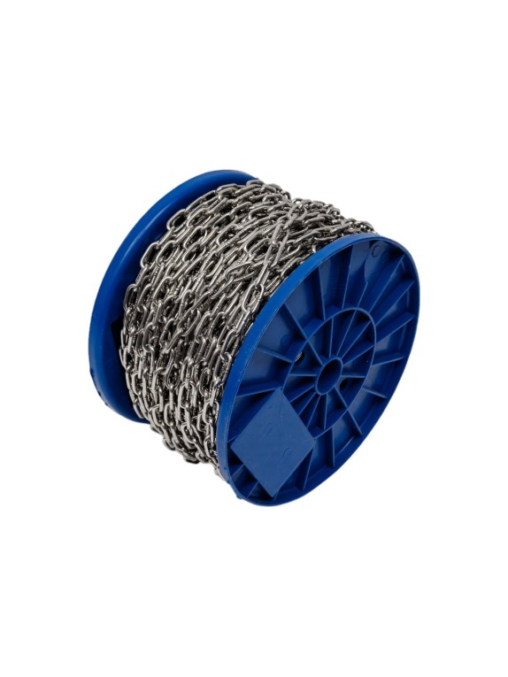 Сварная короткозвенная цепь КРЕП-КОМП нержавейка А2, DIN 766, м3, 50 м цкн3