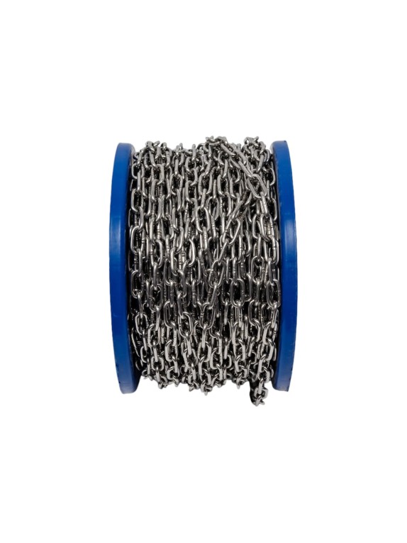 Сварная короткозвенная цепь КРЕП-КОМП нержавейка А2, DIN 766, м3, 50 м цкн3