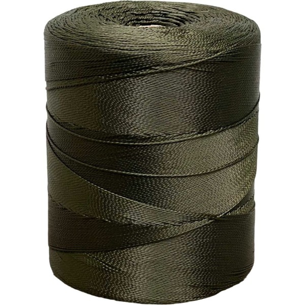 Нить полиамидная крученая капроновая для вязания сетей truEnergy 187x1x2, хаки, бобина 800 г 12002