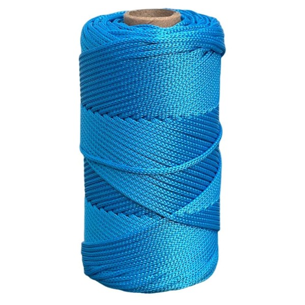 Шнур полиэфирный вязаный truEnergy без сердечника, 2 мм, голубой, бобина 100 м 12831