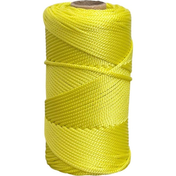 Шнур полиэфирный вязаный truEnergy без сердечника, 2 мм, желтый, бобина 100 м 12798