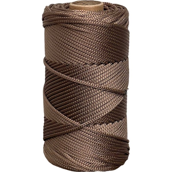 Шнур полиэфирный вязаный truEnergy без сердечника, 2 мм, кофейно-коричневый, бобина 100 м 12833