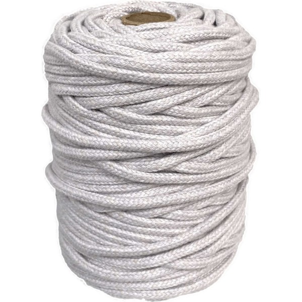 Шнур хлопковый плетеный truEnergy 4 мм, серо-розовый, бобина 50 м 12664